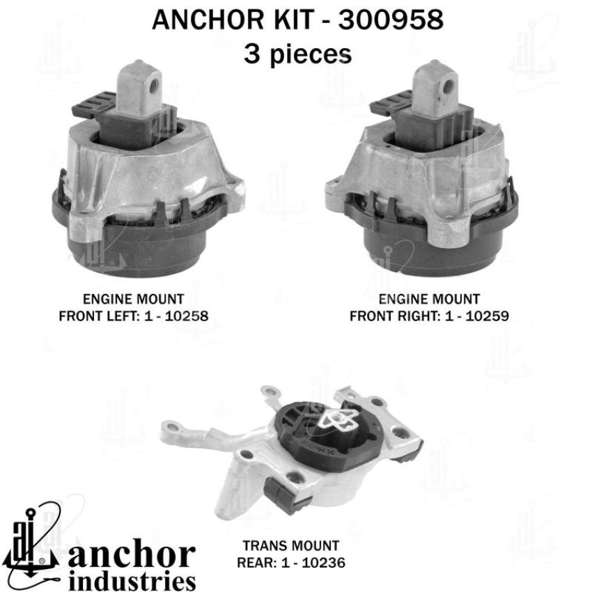 ANCHOR MOUNTS 300958 ENGINE MNT KIT