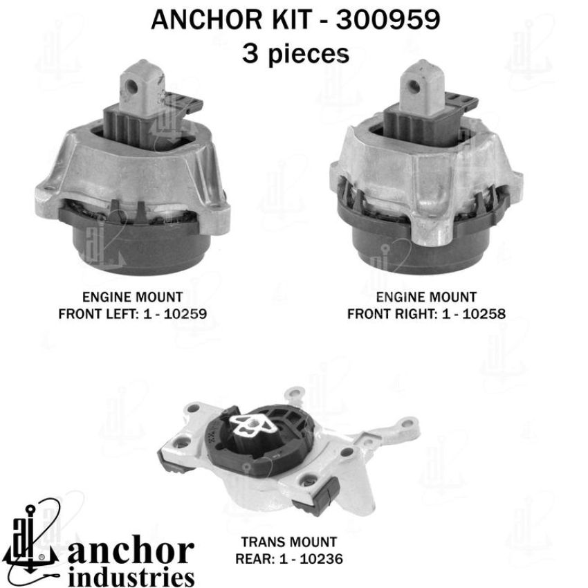 ANCHOR MOUNTS 300959 ENGINE MNT KIT
