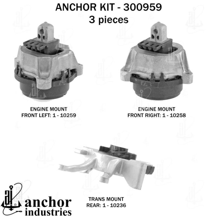 ANCHOR MOUNTS 300959 ENGINE MNT KIT