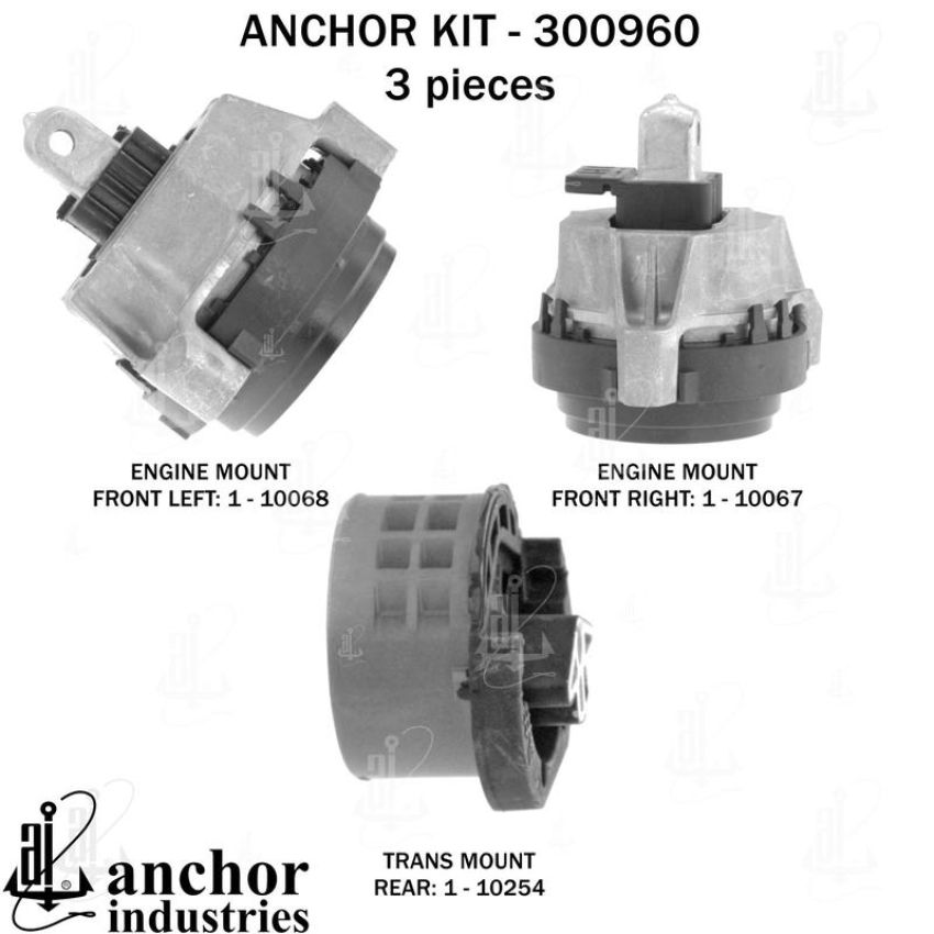 ANCHOR MOUNTS 300960 ENGINE MNT KIT
