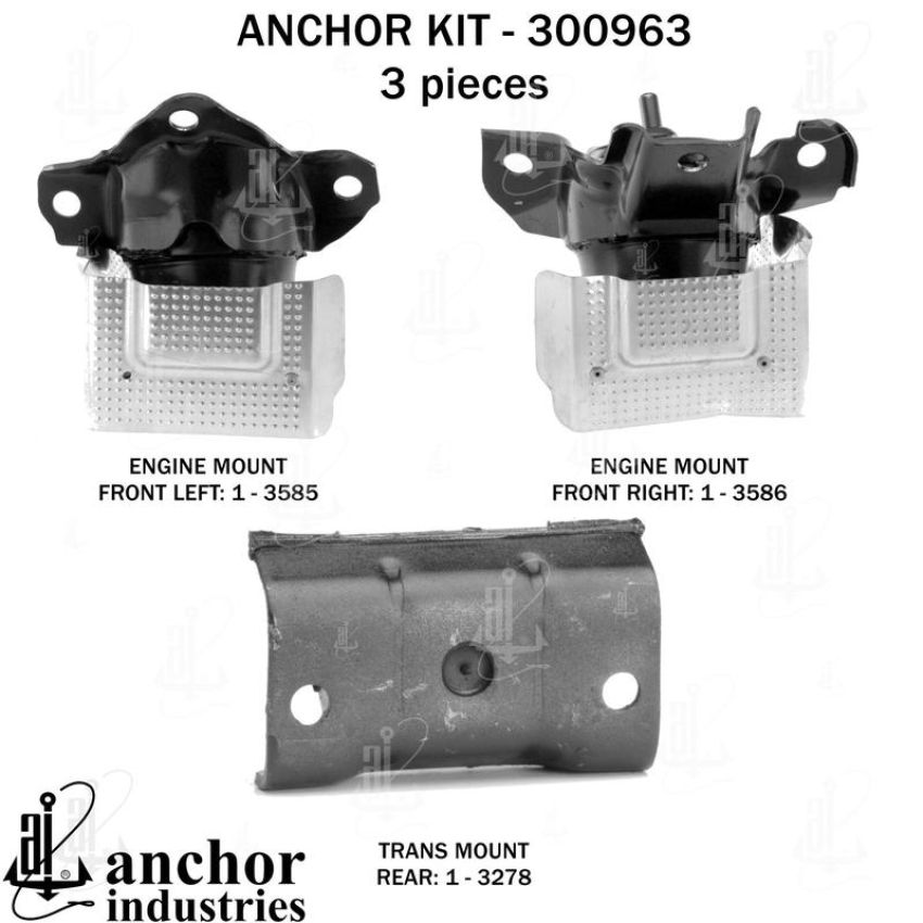 ANCHOR MOUNTS 300963 ENGINE MNT KIT