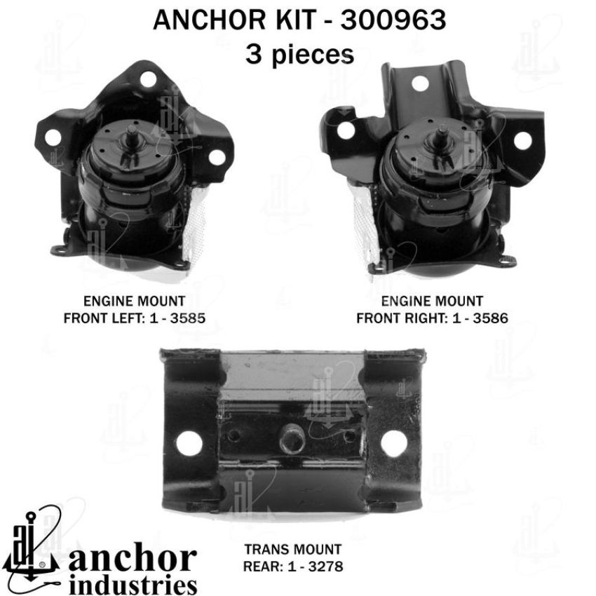 ANCHOR MOUNTS 300963 ENGINE MNT KIT