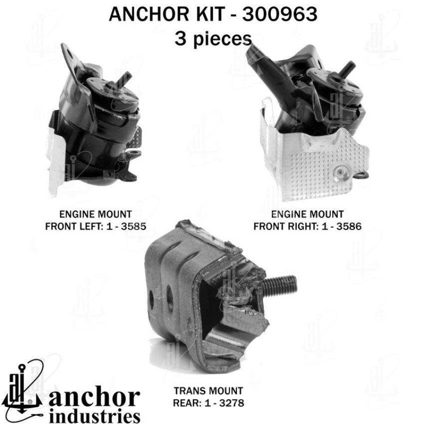 ANCHOR MOUNTS 300963 ENGINE MNT KIT