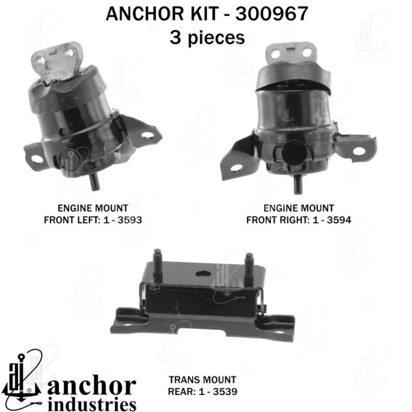 ANCHOR MOUNTS 300967 ENGINE MNT KIT