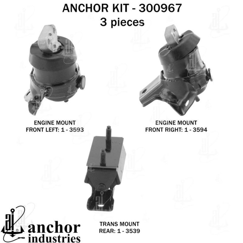 ANCHOR MOUNTS 300967 ENGINE MNT KIT