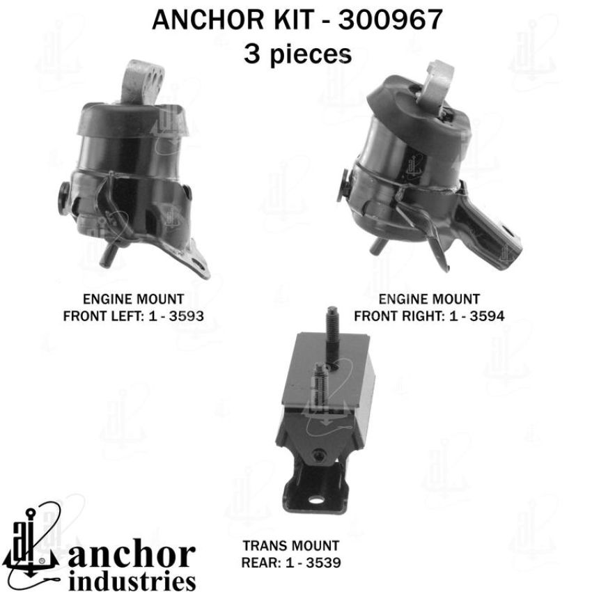 ANCHOR MOUNTS 300967 ENGINE MNT KIT