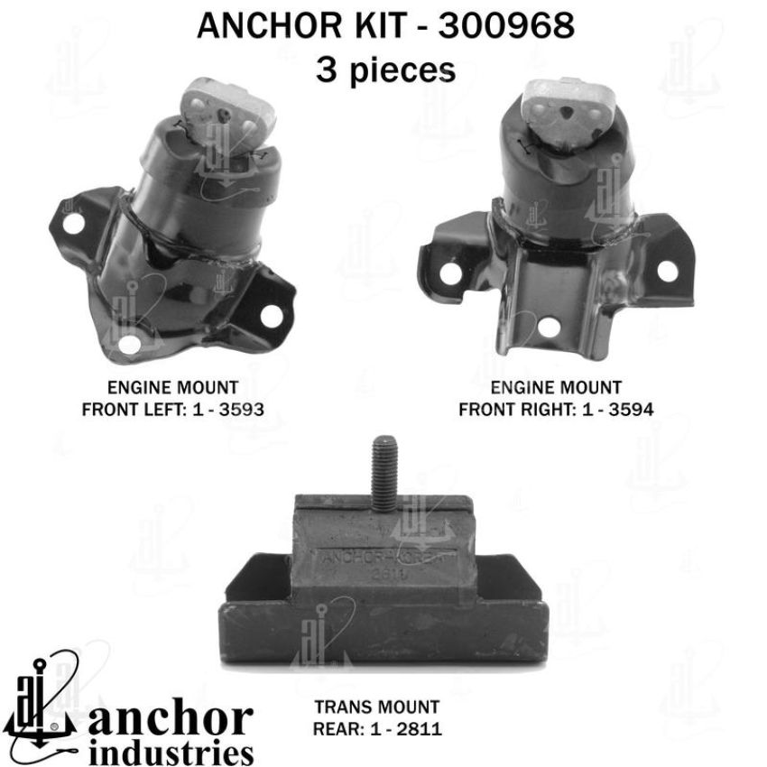 ANCHOR MOUNTS 300968 ENGINE MNT KIT