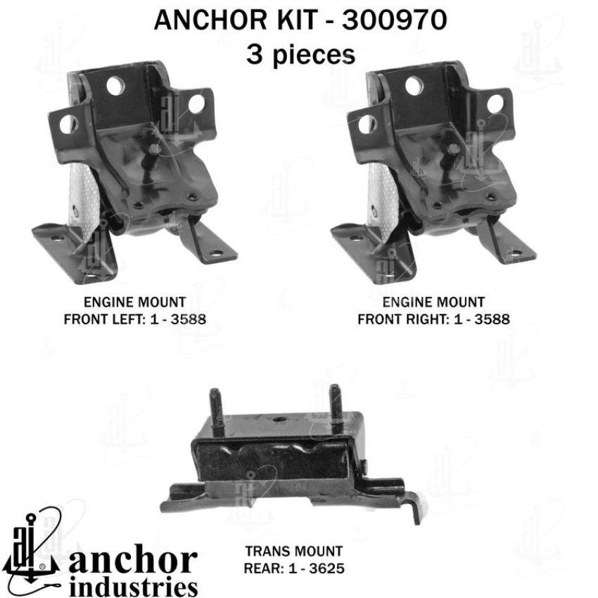 ANCHOR MOUNTS 300970 ENGINE MNT KIT