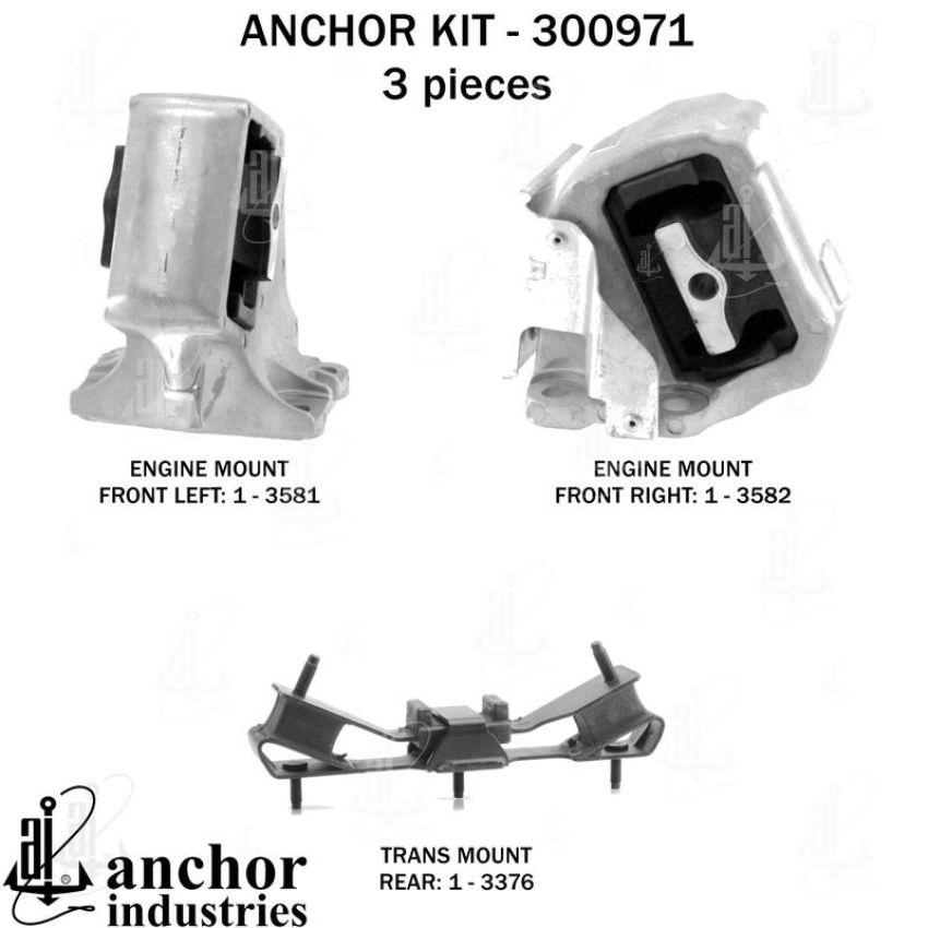 ANCHOR MOUNTS 300971 ENGINE MNT KIT