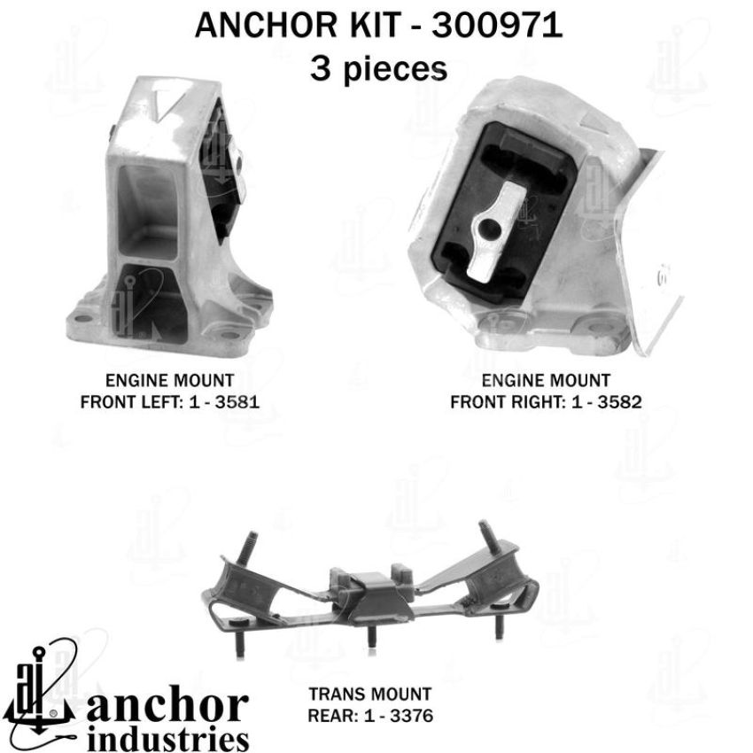 ANCHOR MOUNTS 300971 ENGINE MNT KIT