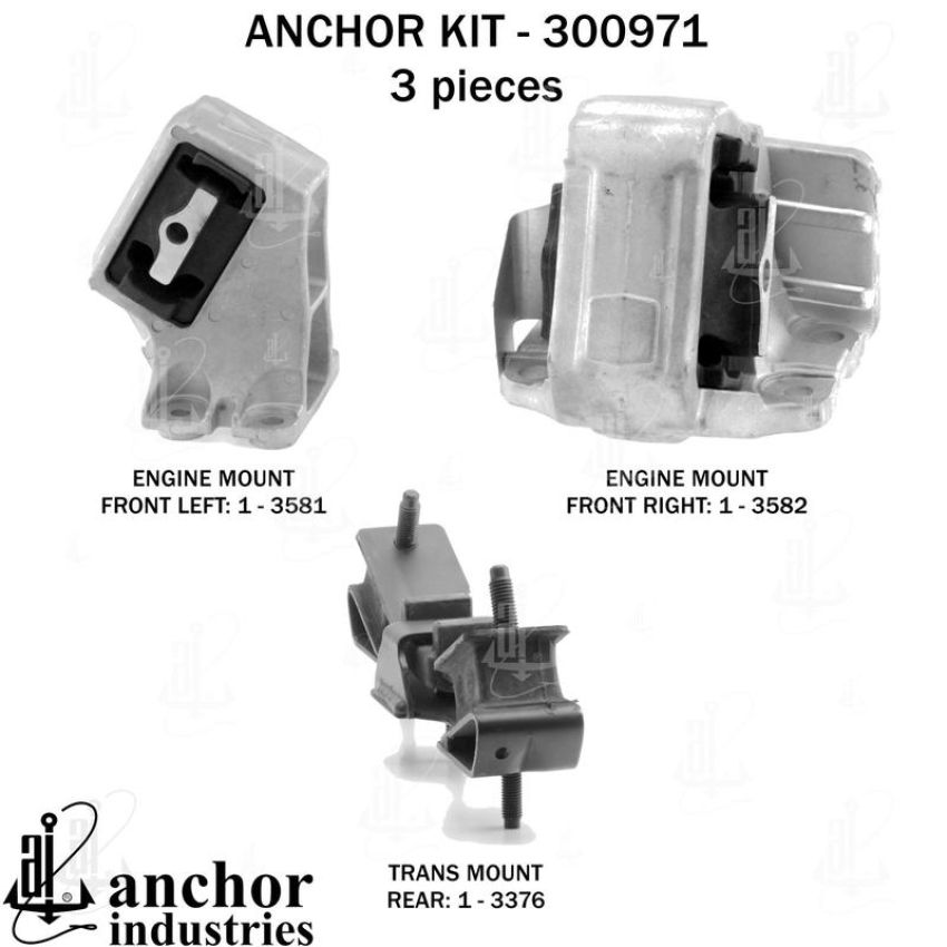 ANCHOR MOUNTS 300971 ENGINE MNT KIT