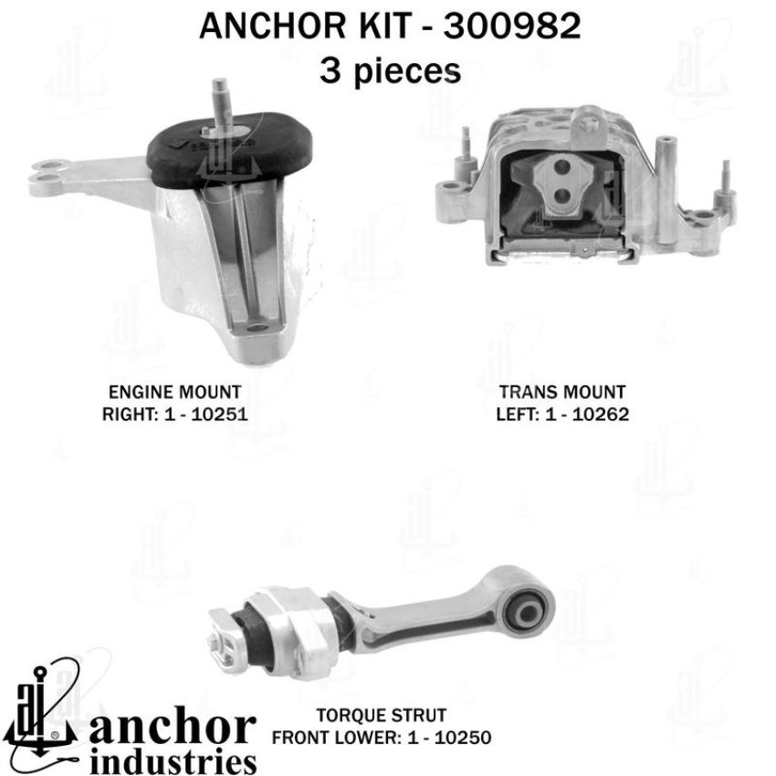 ANCHOR MOUNTS 300982 ENGINE MNT KIT