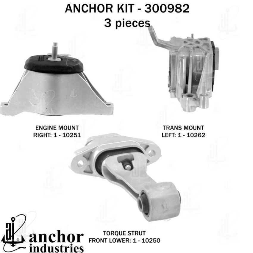 ANCHOR MOUNTS 300982 ENGINE MNT KIT