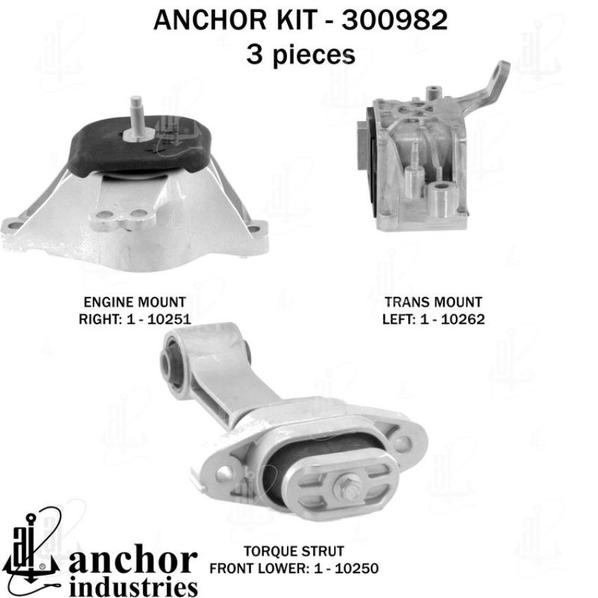 ANCHOR MOUNTS 300982 ENGINE MNT KIT