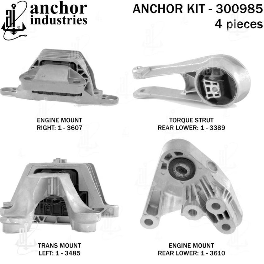 ANCHOR MOUNTS 300985 ENGINE MNT KIT