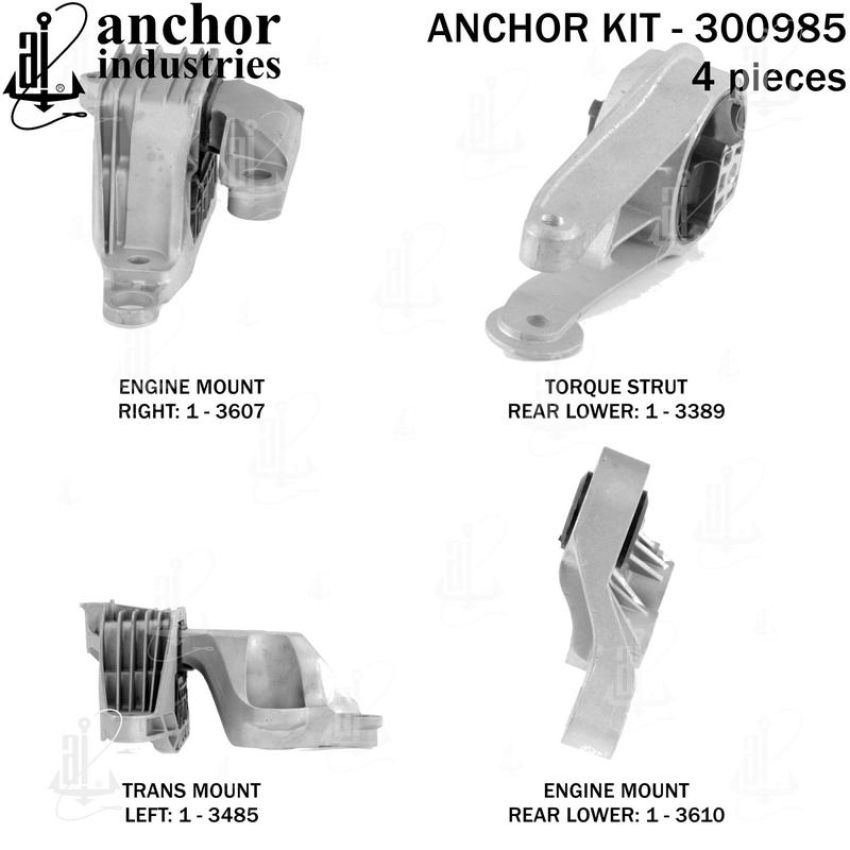 ANCHOR MOUNTS 300985 ENGINE MNT KIT