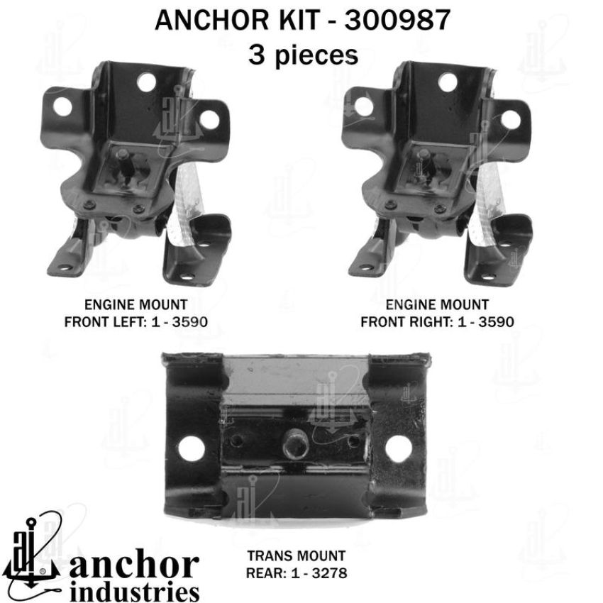 ANCHOR MOUNTS 300987 ENGINE MNT KIT