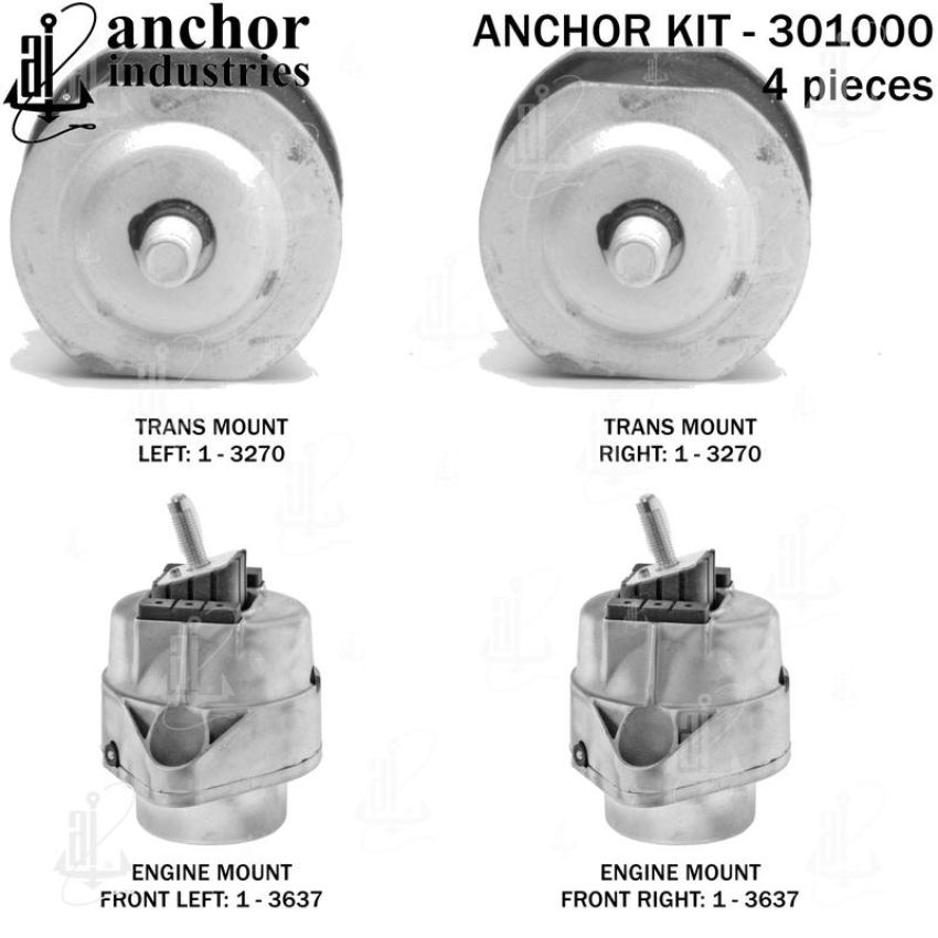 ANCHOR MOUNTS 301000 ENGINE MNT KIT