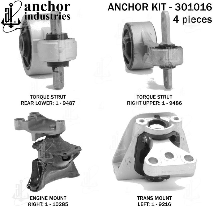 ANCHOR MOUNTS 301016 ENGINE MNT KIT