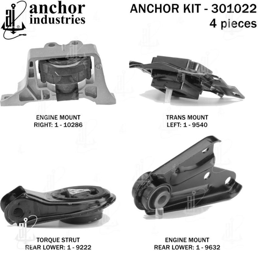 ANCHOR MOUNTS 301022 ENGINE MNT KIT