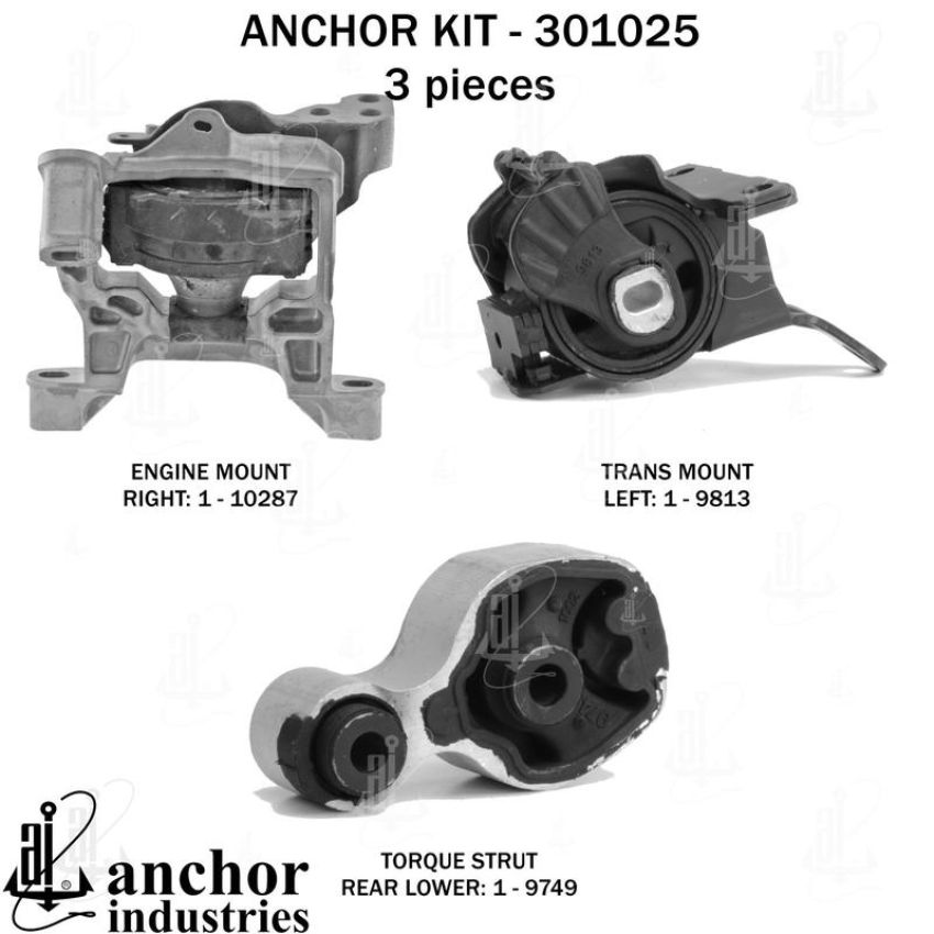 ANCHOR MOUNTS 301025 ENGINE MNT KIT