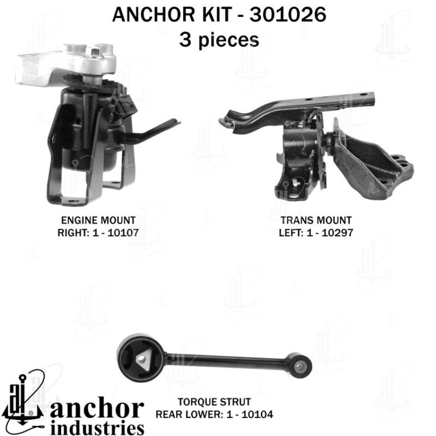 ANCHOR MOUNTS 301026 ENGINE MNT KIT