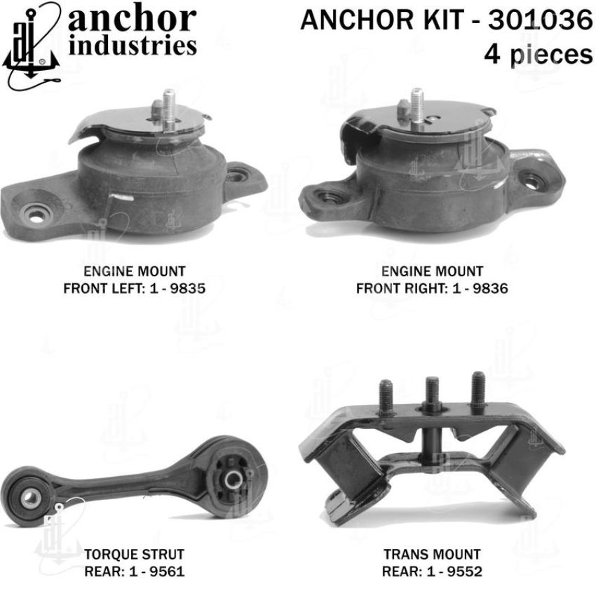 ANCHOR MOUNTS 301036 ENGINE MNT KIT