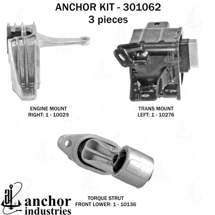 ANCHOR MOUNTS 301062 ENGINE MNT KIT