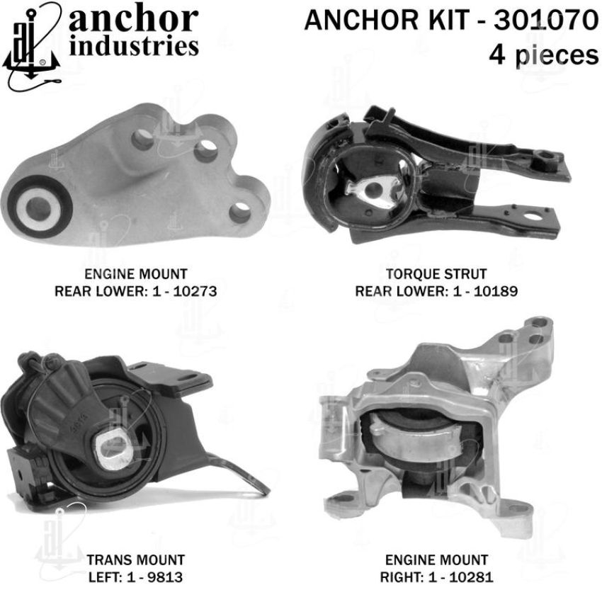 ANCHOR MOUNTS 301070 ENGINE MNT KIT