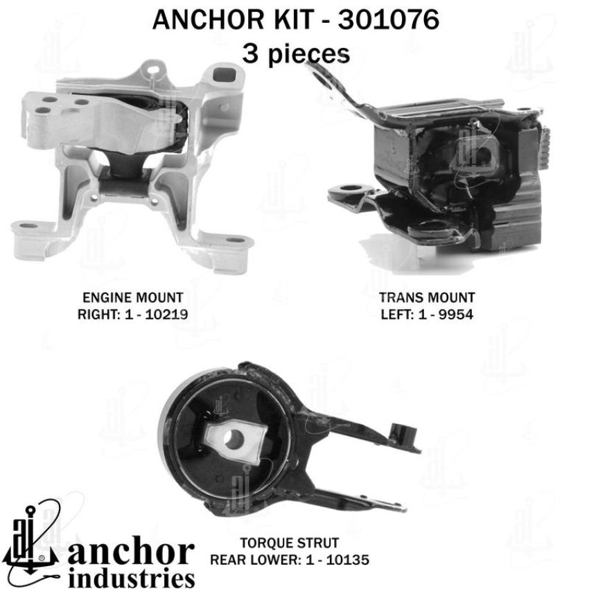 ANCHOR MOUNTS 301076 ENGINE MNT KIT