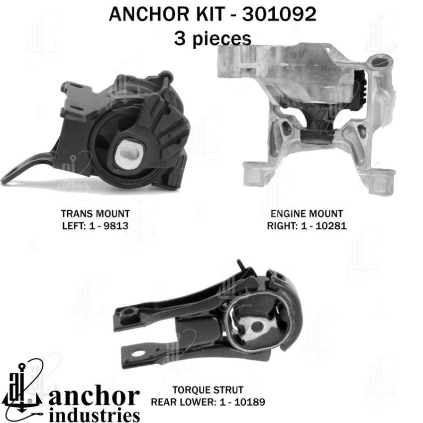 ANCHOR MOUNTS 301092 ENGINE MNT KIT