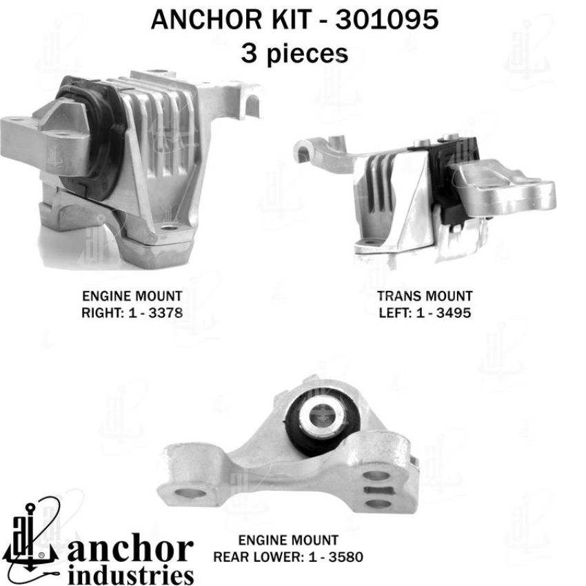 ANCHOR MOUNTS 301095 ENGINE MNT KIT