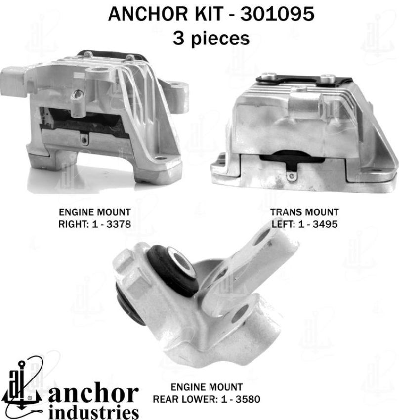 ANCHOR MOUNTS 301095 ENGINE MNT KIT