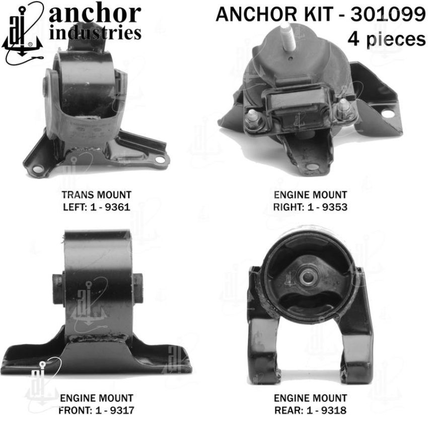 ANCHOR MOUNTS 301099 ENGINE MNT KIT