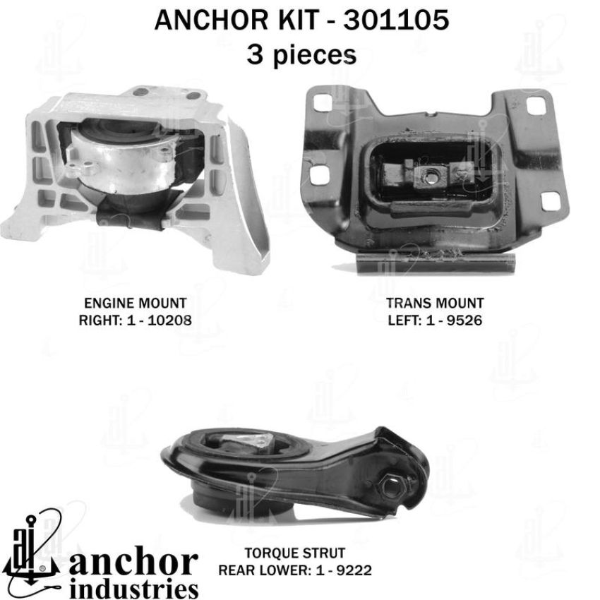 ANCHOR MOUNTS 301105 ENGINE MNT KIT