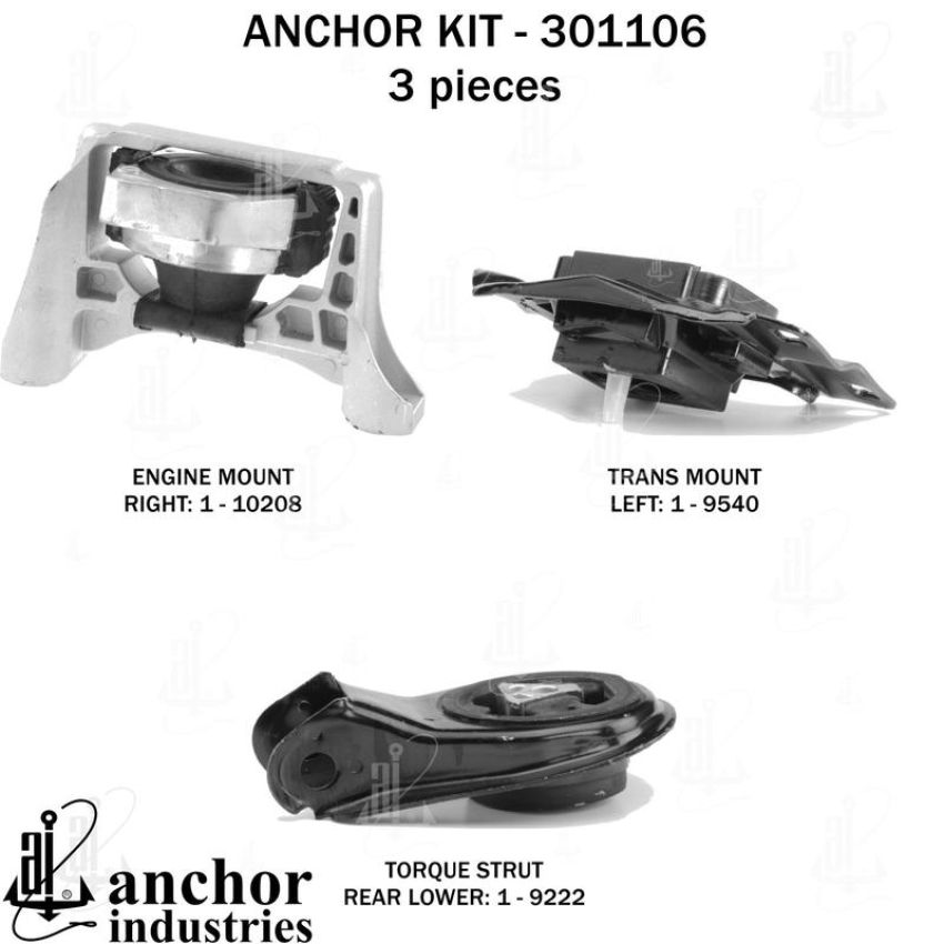 ANCHOR MOUNTS 301106 ENGINE MNT KIT