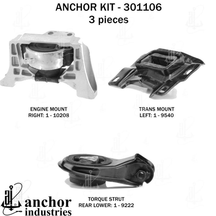 ANCHOR MOUNTS 301106 ENGINE MNT KIT