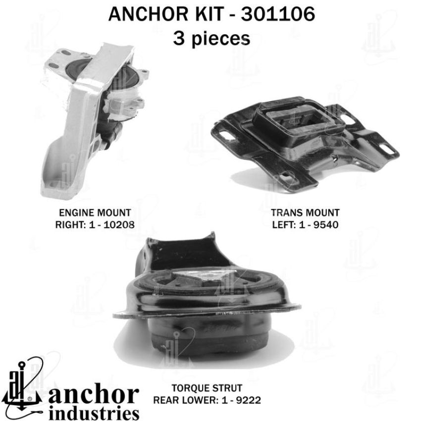 ANCHOR MOUNTS 301106 ENGINE MNT KIT