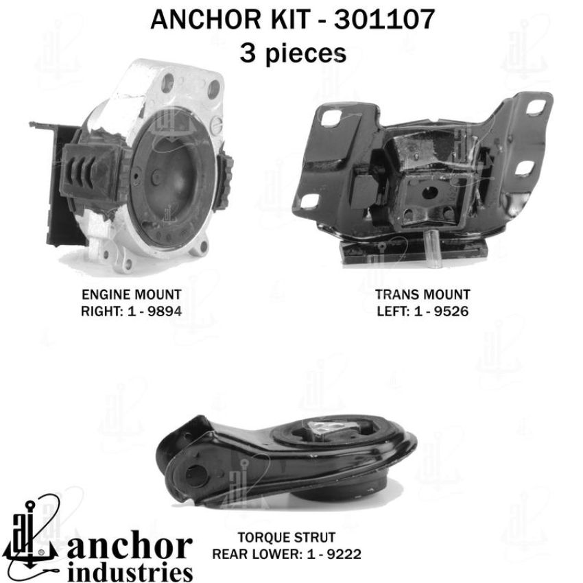 ANCHOR MOUNTS 301107 ENGINE MNT KIT