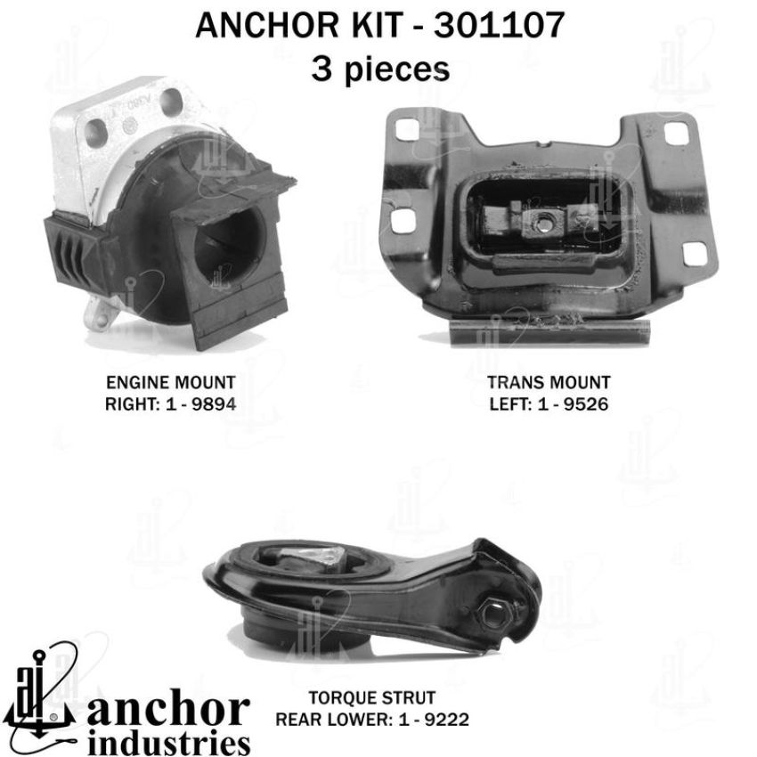 ANCHOR MOUNTS 301107 ENGINE MNT KIT