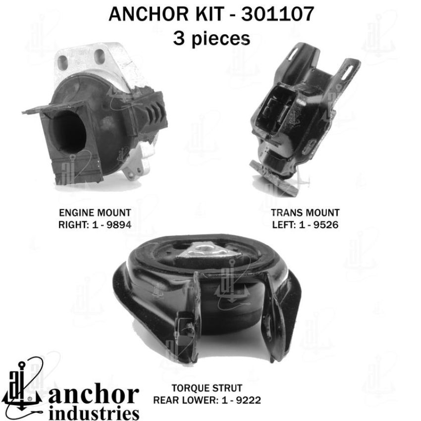 ANCHOR MOUNTS 301107 ENGINE MNT KIT