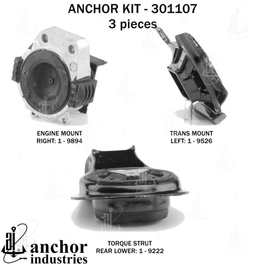 ANCHOR MOUNTS 301107 ENGINE MNT KIT