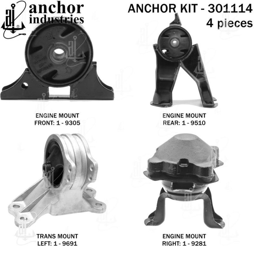 ANCHOR MOUNTS 301114 ENGINE MNT KIT