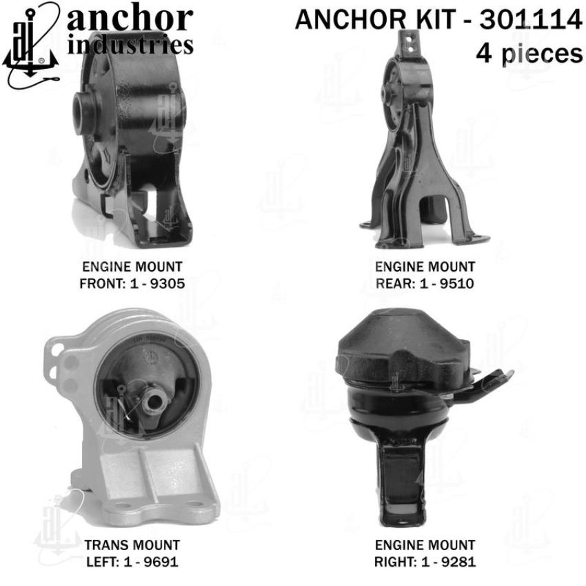 ANCHOR MOUNTS 301114 ENGINE MNT KIT