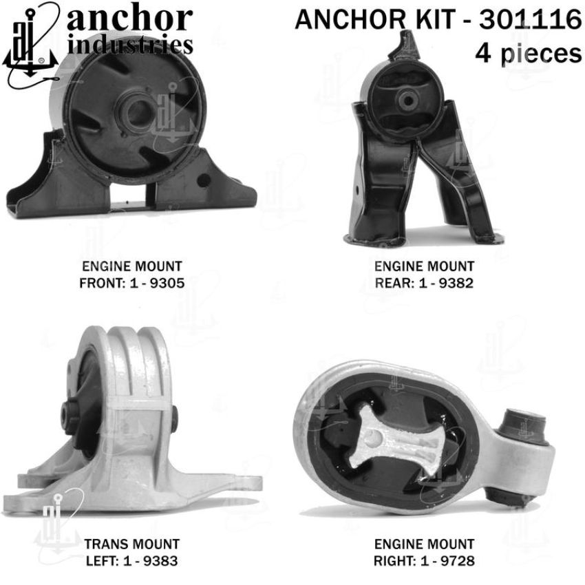 ANCHOR MOUNTS 301116 ENGINE MNT KIT