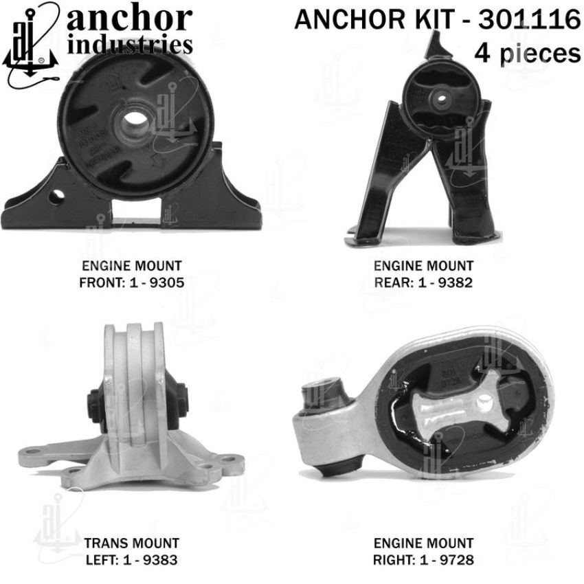 ANCHOR MOUNTS 301116 ENGINE MNT KIT