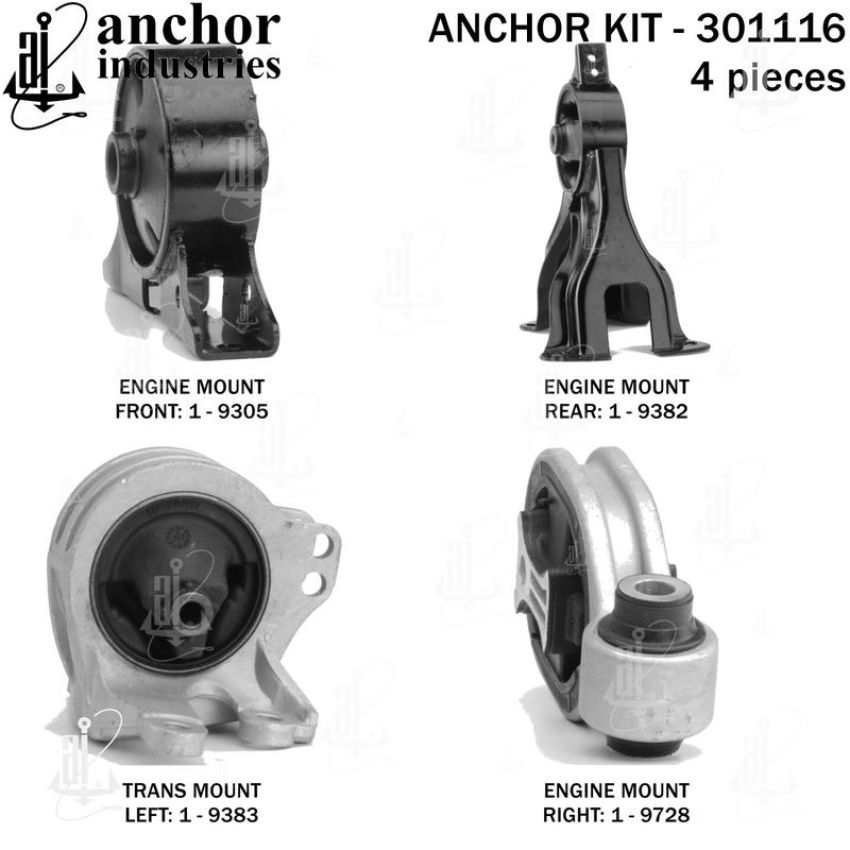 ANCHOR MOUNTS 301116 ENGINE MNT KIT