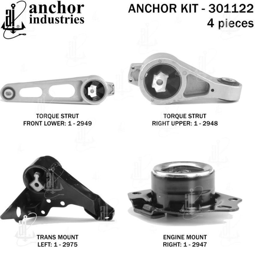 ANCHOR MOUNTS 301122 ENGINE MNT KIT