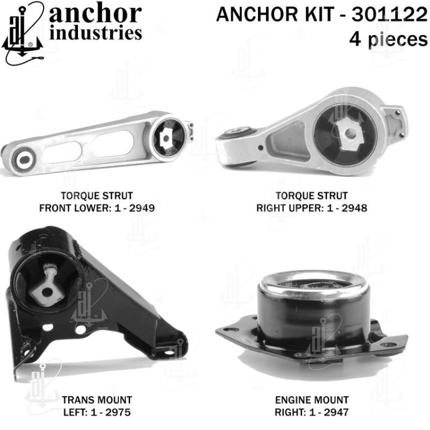ANCHOR MOUNTS 301122 ENGINE MNT KIT