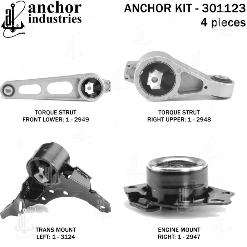 ANCHOR MOUNTS 301123 ENGINE MNT KIT